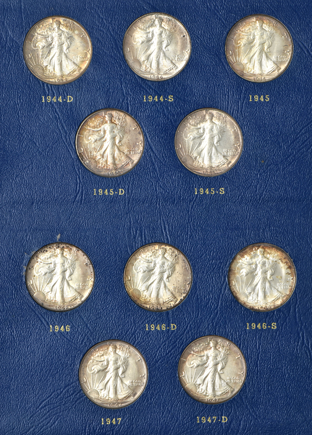 Mercury Dime Set minus 1916-D, and Walking Liberty short-set