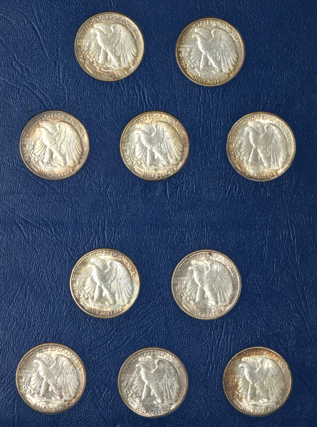 Mercury Dime Set minus 1916-D, and Walking Liberty short-set