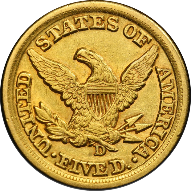 1854-D Large D PCGS AU-50