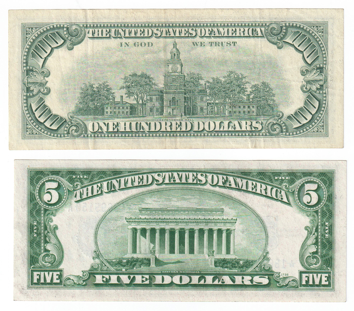 1934-D $5 Star, plus a 1966 Star, both VF