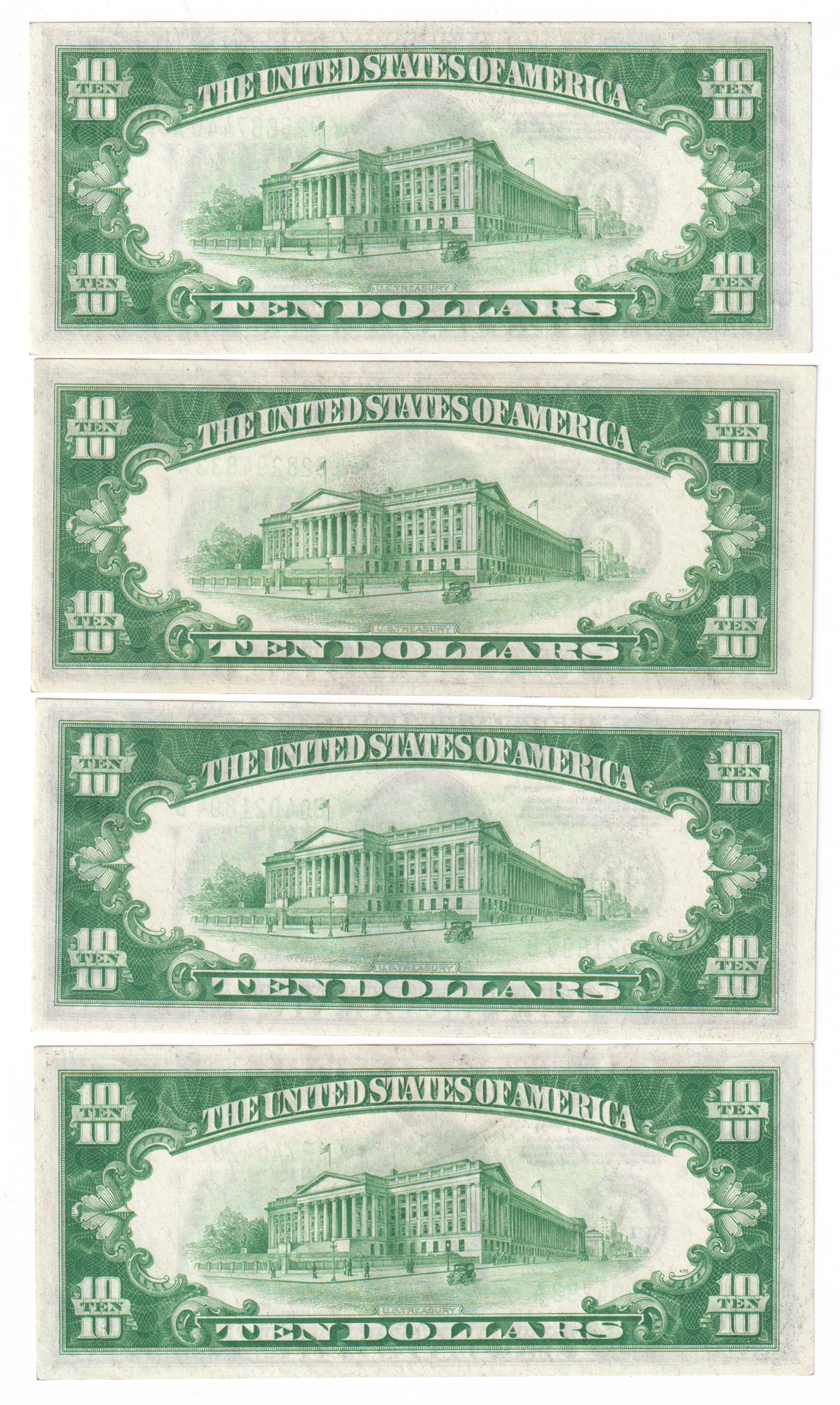 1934 $10 District Set. AU/CU