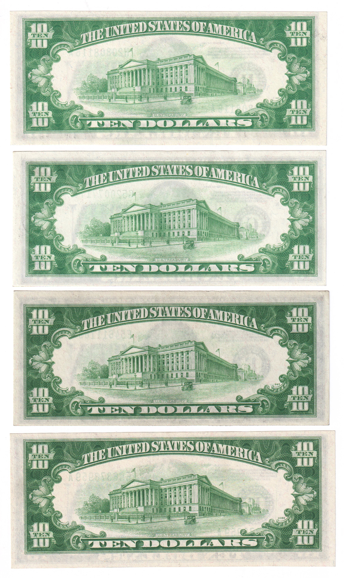 1934 $10 District Set. AU/CU