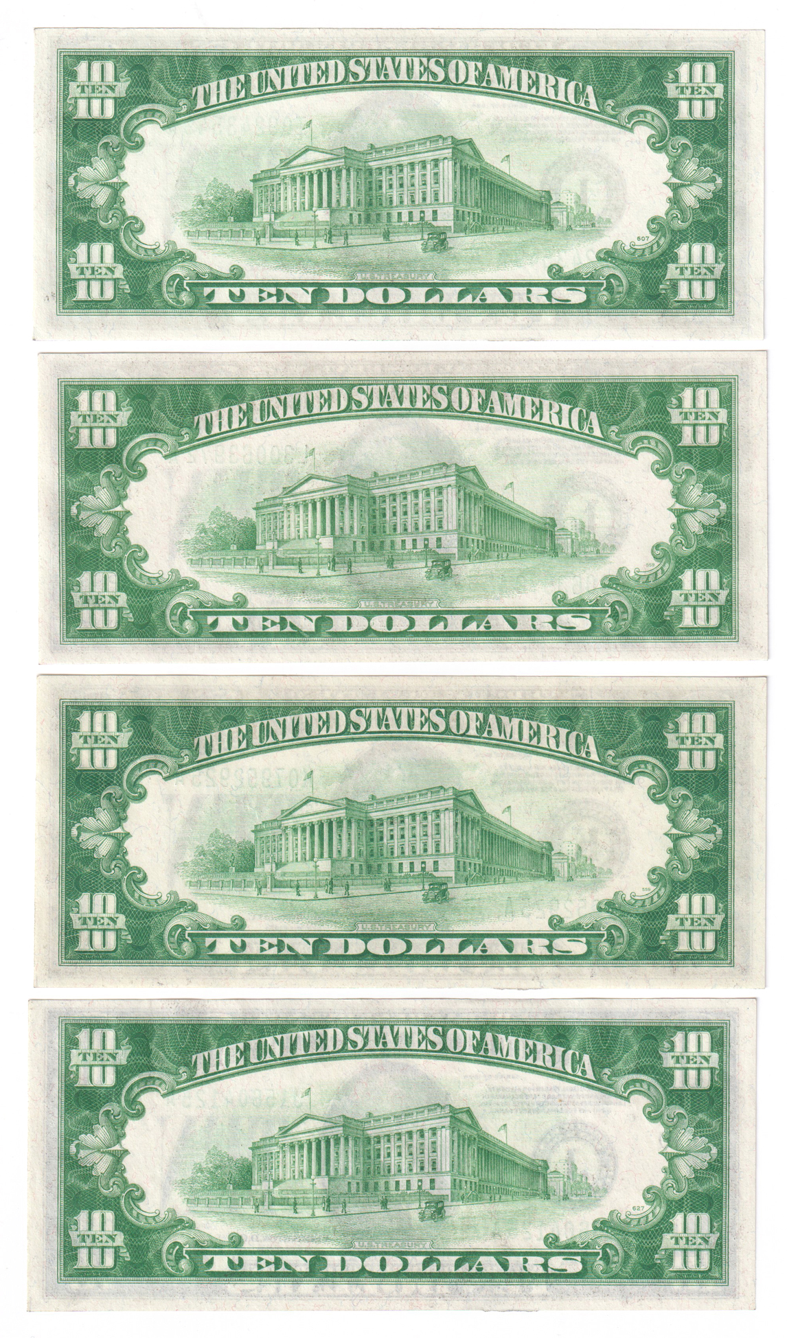 1934 $10 District Set. AU/CU