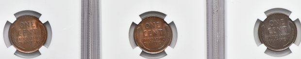 Three 1931-S, two MS-64 BN, and one MS-65 BN, both NGC