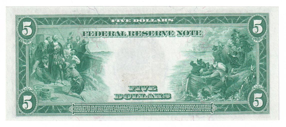 1914 $5 Atlanta Red Seal Fr# 837a - AU