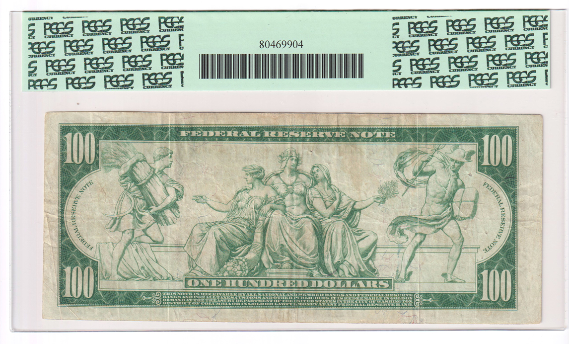 1914 $100 St. Louis Red Seal Fr# 1079a - PCGS VF-20