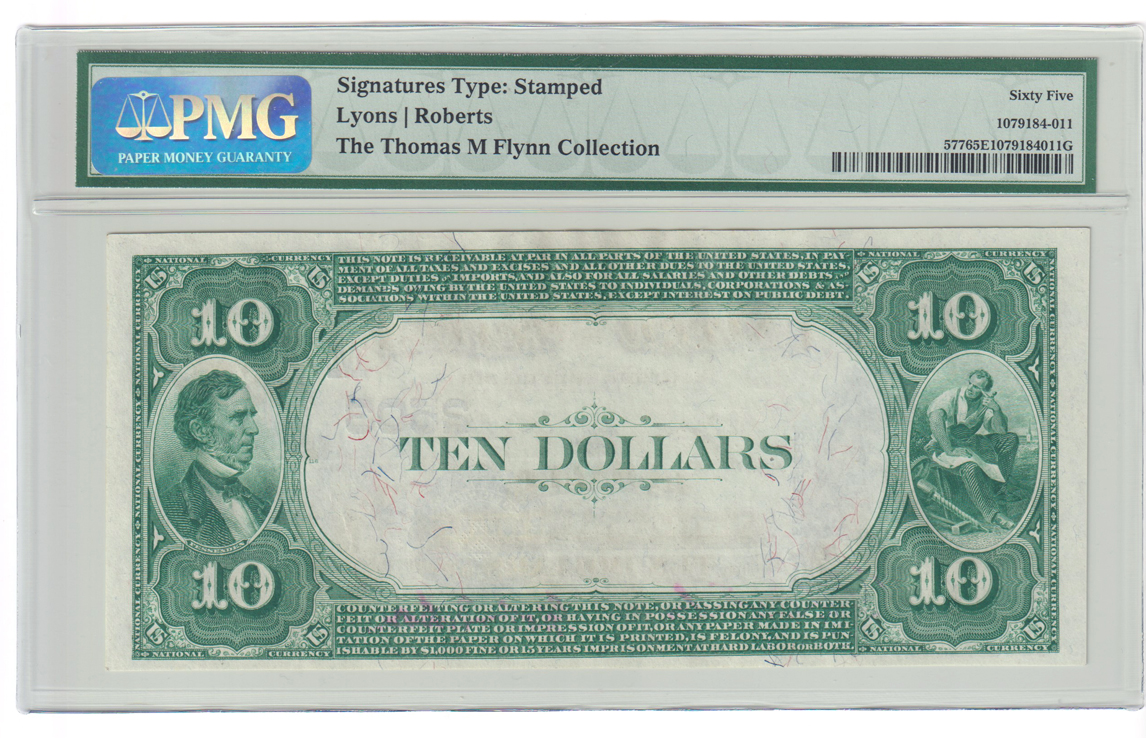 1882 $10 Value Back - LaSalle, IL Charter #2503 - PMG GemCU-65 PQ