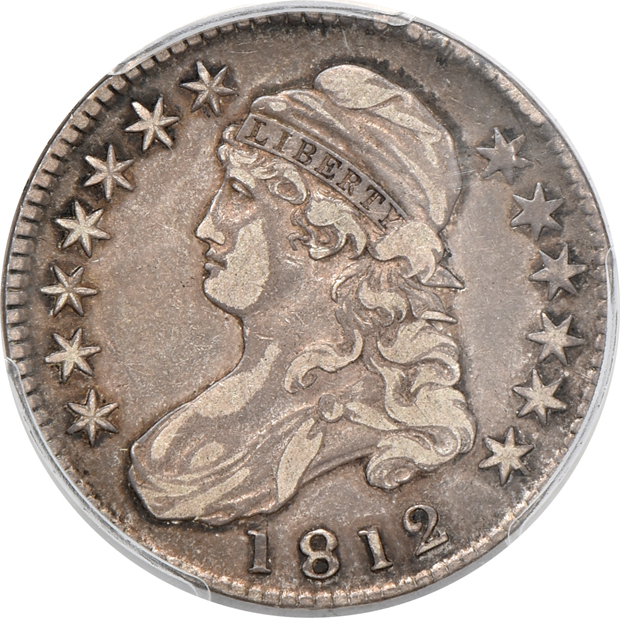 Five PCGS certified Capped Bust half-dollars