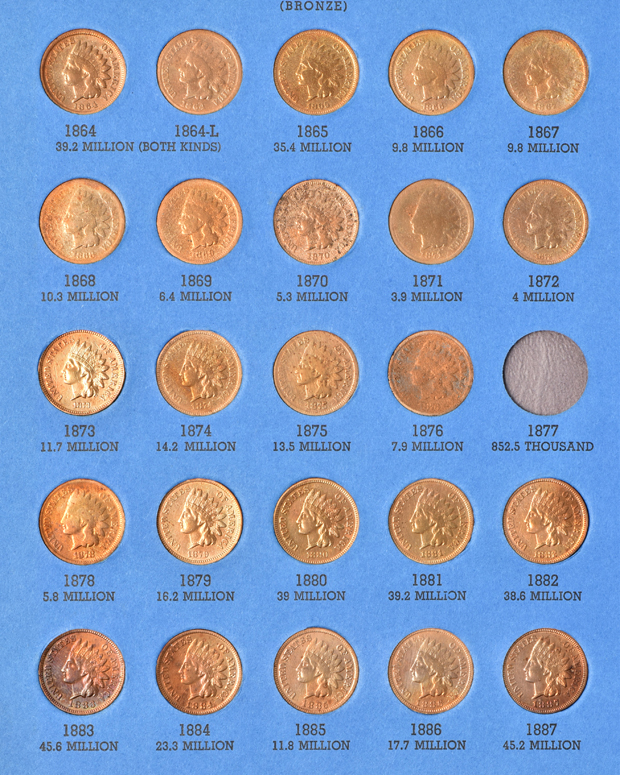 Nearly Complete Small Cents collection in Whitman albums, 1857 - 1961-D