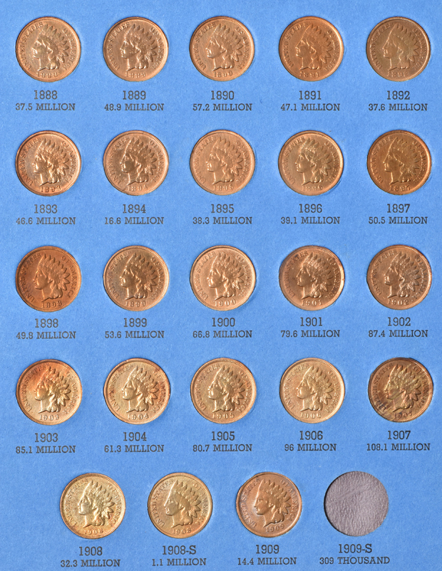 Nearly Complete Small Cents collection in Whitman albums, 1857 - 1961-D