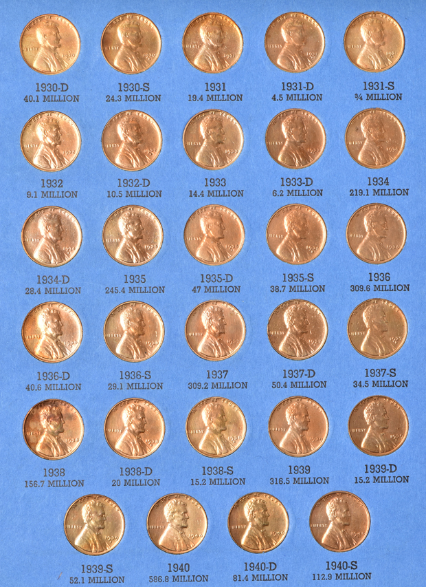 Nearly Complete Small Cents collection in Whitman albums, 1857 - 1961-D