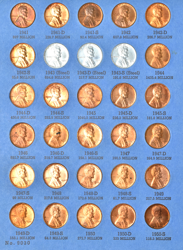 Nearly Complete Small Cents collection in Whitman albums, 1857 - 1961-D