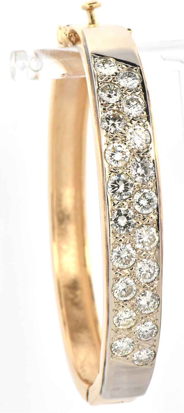 14K Yellow Gold Diamond Bangle