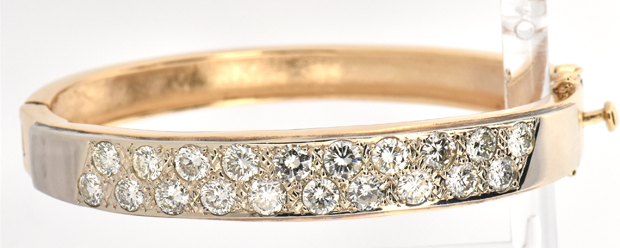 14K Yellow Gold Diamond Bangle