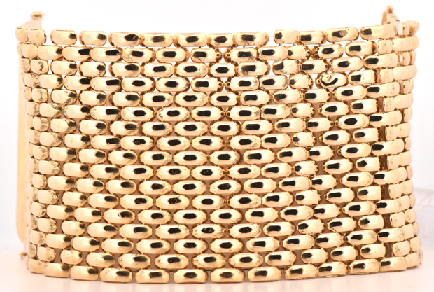 18K Yellow Gold Wide Mesh Bracelet