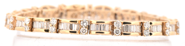 14K Yellow Gold Diamond Link Bracelet