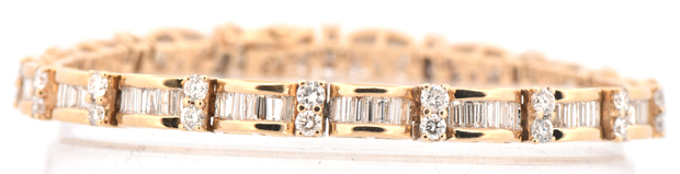 14K Yellow Gold Diamond Link Bracelet