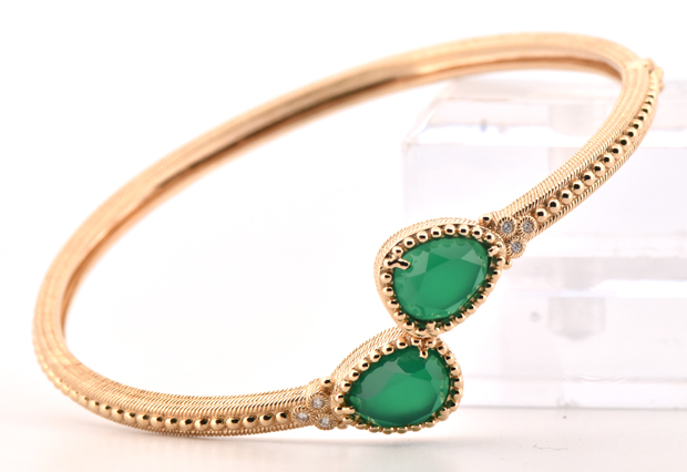 14K Yellow Gold Judith Ripka Cuff Bracelet