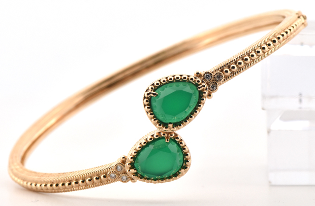14K Yellow Gold Judith Ripka Cuff Bracelet