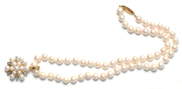 14K Yellow Gold and Pearl Necklace