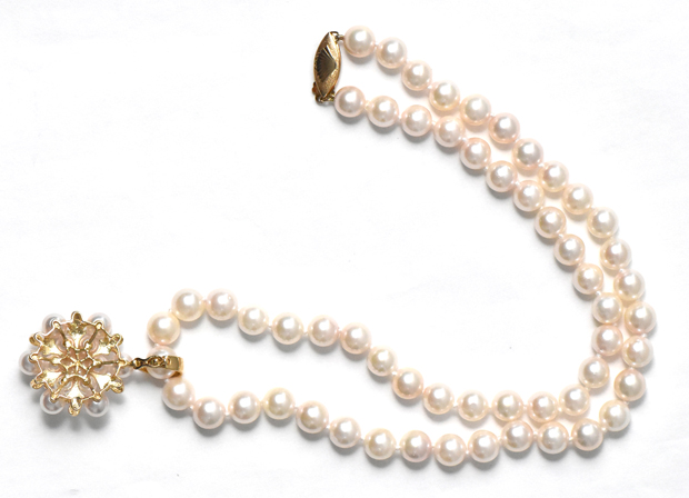 14K Yellow Gold and Pearl Necklace
