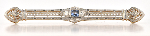 14K and Platinum Vintage Pin 