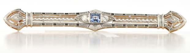 14K and Platinum Vintage Pin 