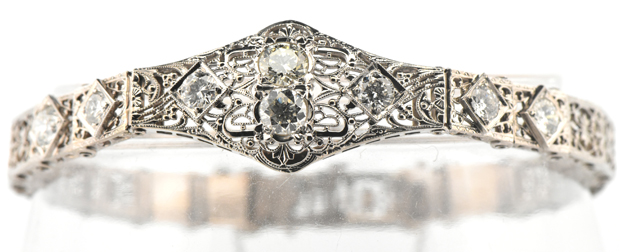 14K White Gold Diamond Bracelet