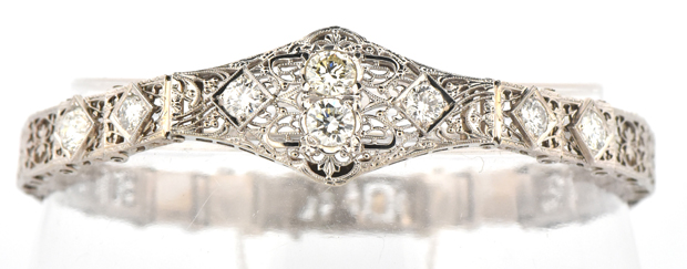 14K White Gold Diamond Bracelet