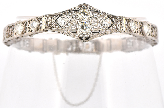 14K White Gold Diamond Bracelet