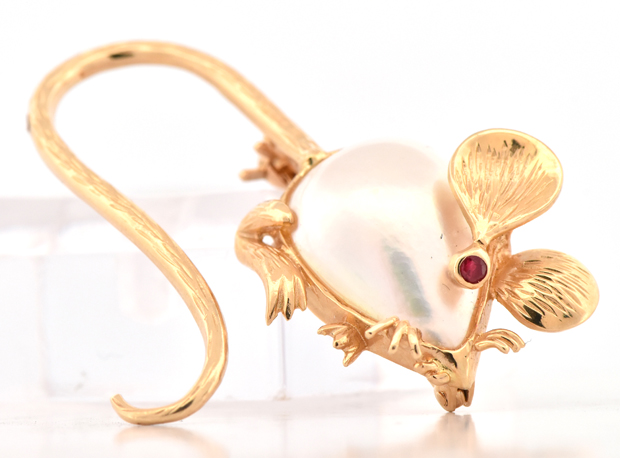 14K Yellow Gold Mouse Pin