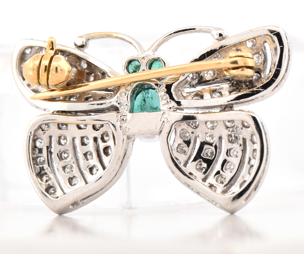 18K White Gold Butterly Pin