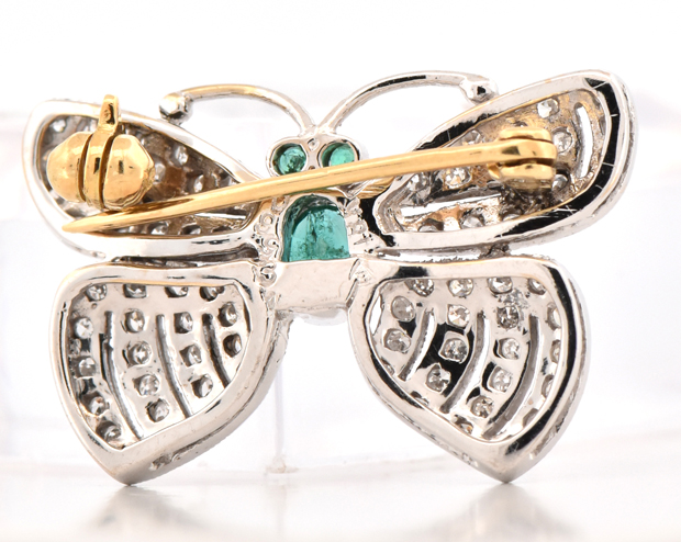 18K White Gold Butterly Pin