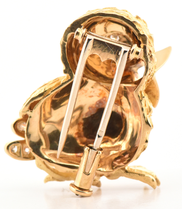 18K Yellow Chick Pin