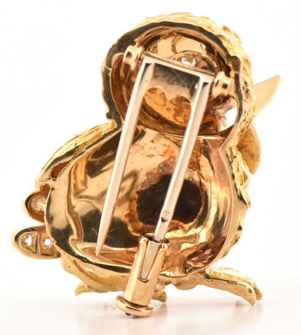 18K Yellow Chick Pin