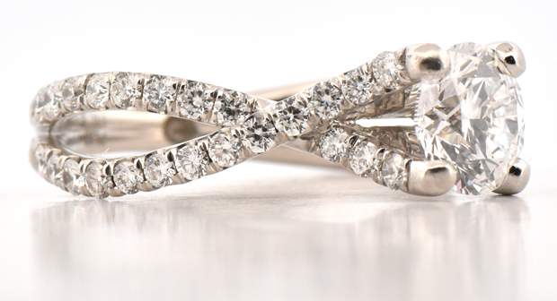 Platinum Diamond Ring with a Round Brilliant 1.25 Carat Diamond, GIA #5151632372