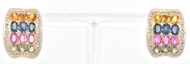 14K Yellow Gold Gemstone Earrings 