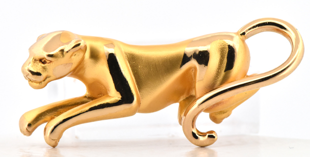 18K Yellow Gold Leopard Pin
