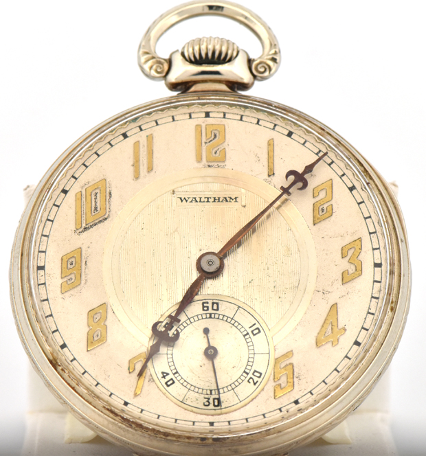 14K White Gold Man's Waltham Pocket Watch