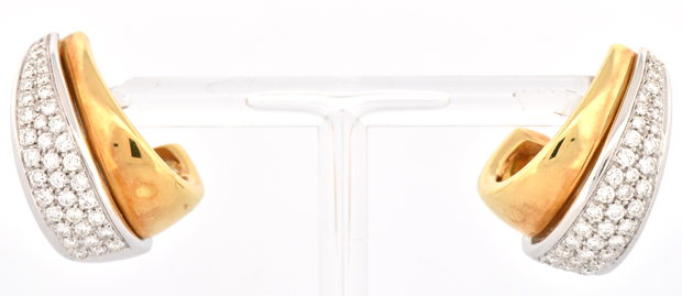 18K Two-Tone Diamond Earrings