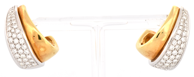 18K Two-Tone Diamond Earrings
