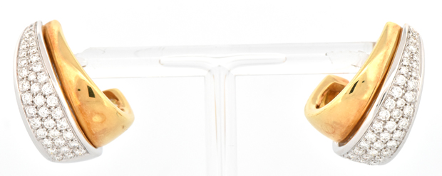 18K Two-Tone Diamond Earrings