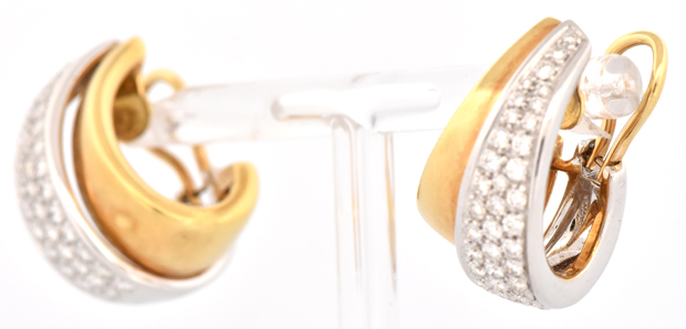 18K Two-Tone Diamond Earrings