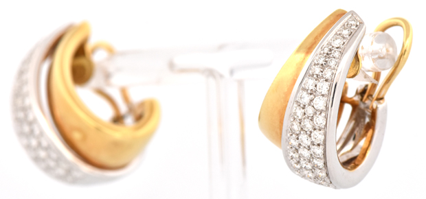 18K Two-Tone Diamond Earrings