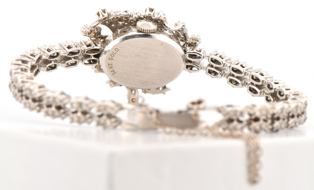14K White Gold Ladies Hamilton Wristwatch 
