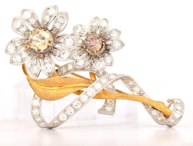 18K and Platinum Diamond Pin 