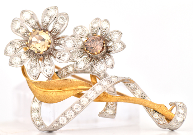 18K and Platinum Diamond Pin 