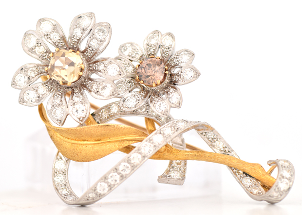 18K and Platinum Diamond Pin 