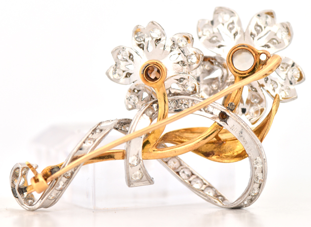 18K and Platinum Diamond Pin 