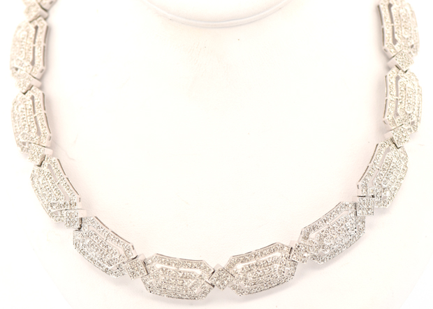 14K White Gold Diamond Necklace